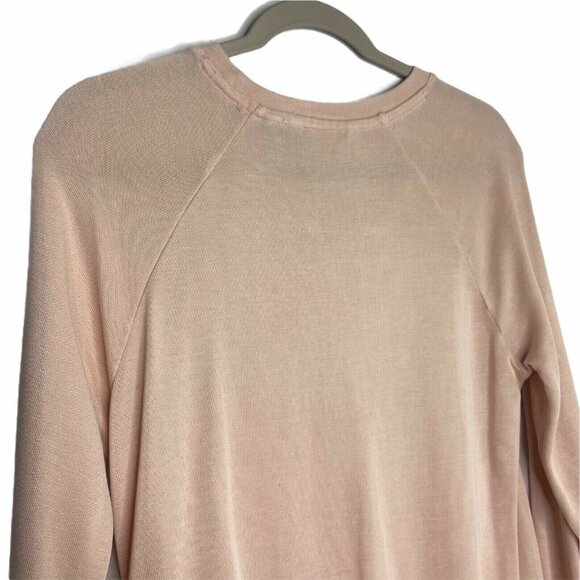 Athleta Serenity Criss Cross Sweatshirt Size XS Pink Soft Modal Crossover Hem - Picture 7 of 8